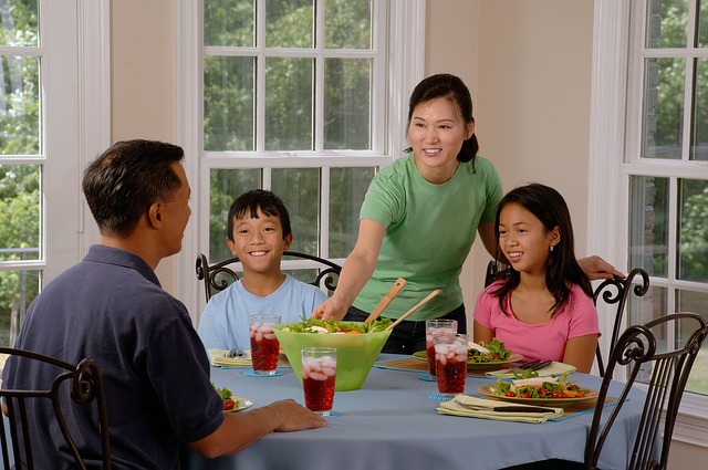 family eating at the table - Family Bonding