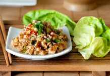 Asian Lettuce Wrap Recipe with Chicken, Turkey, or Beef chicken-asian-lettuce-wrap-preparation